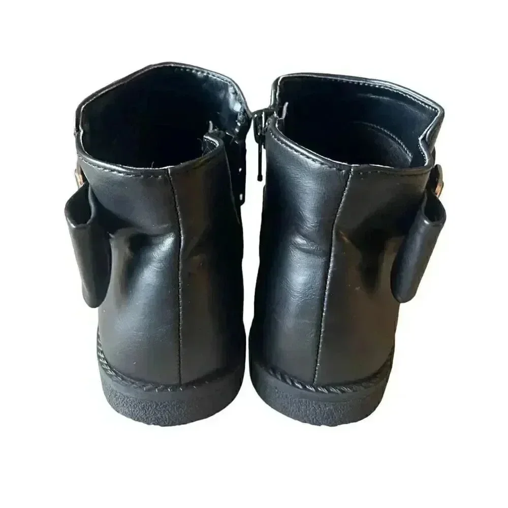 The Children’s Place Toddler Girls Buckle Booties Black SZ 10
